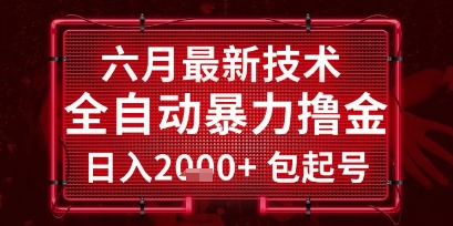 六月最新技术全自动暴力撸金，稳定日入2k+包起号，长期稳定【揭秘】-驿想项目网