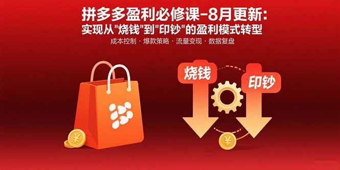 （15771期）拼多多盈利必修课-8月更新：突破运营瓶颈 实现从烧钱到印钞的盈利模式转型-驿想项目网