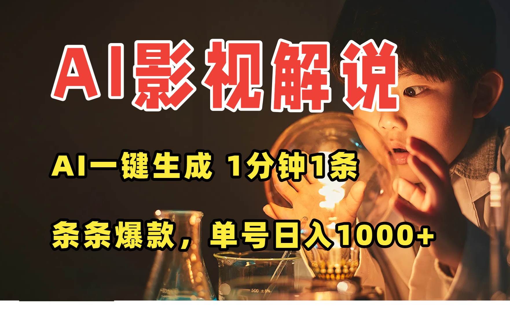 （15730期）AI一键生成影视解说视频，无需剪辑1分钟1条，条条爆款，多平台变现日入…-驿想项目网