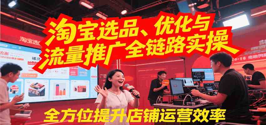 淘宝选品、优化与流量推广全链路实操，全面提升店铺运营效率-驿想项目网