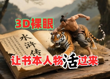 书本人物裸眼3D视频，新的玩法，流量超猛，保姆级教程-驿想项目网