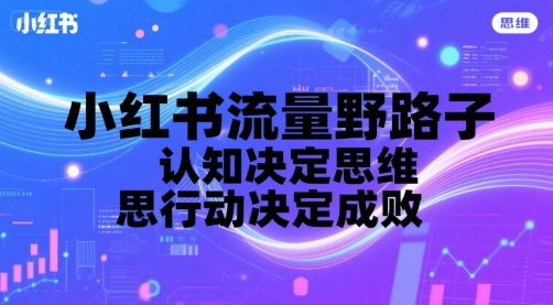 小红书流量野路子，认知决定思维，思维决定行动，行动决定成败-驿想项目网