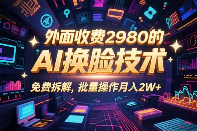 （15969期）0粉丝0基础，用AI换脸改头换面，3分钟一条原创视频，收益稳稳-驿想项目网