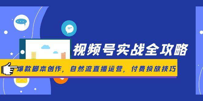 视频号实战全攻略，爆款脚本创作，自然流直播运营，付费投放技巧-驿想项目网