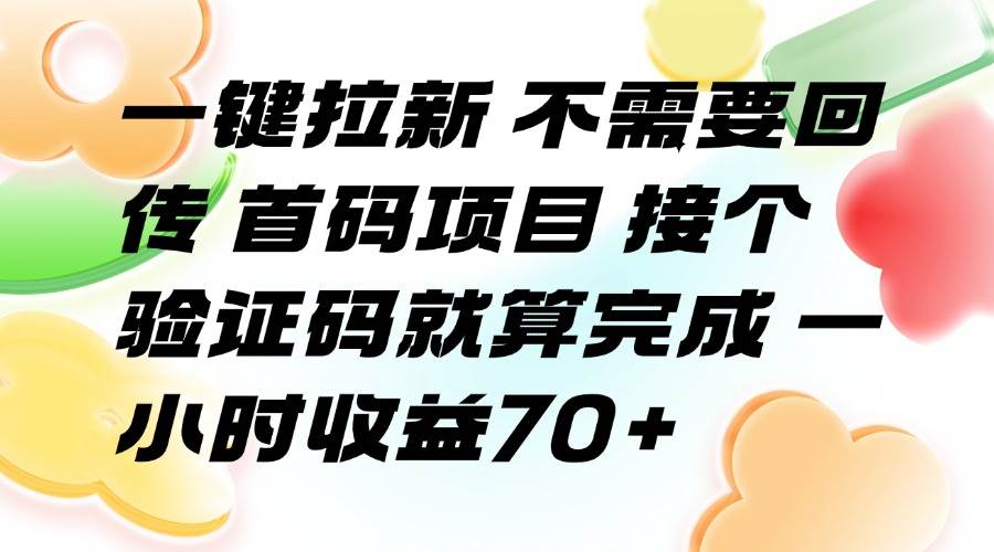 （15588期）一键拉新 不需要回传 首码项目 接个验证码就算完成 一小时收益70+-驿想项目网
