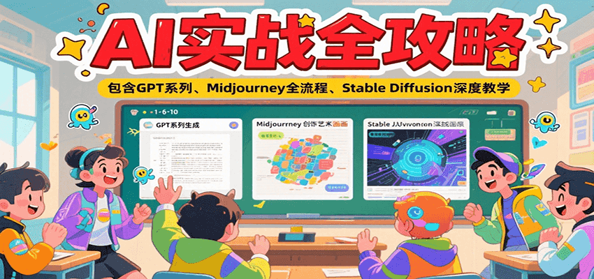 AI实战全攻略，包含GPT系列、Midjourney全流程、Stable Diffusion深度教学-驿想项目网