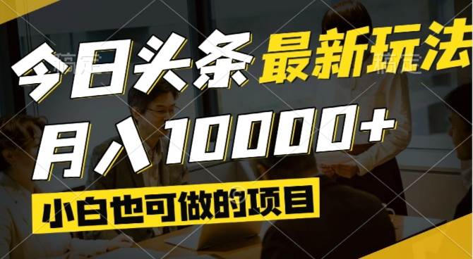 （14675期）今日头条最新风口,视频掘金,小白也可月入过万,可以矩阵操作-驿想项目网