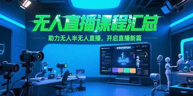 （15218期）无人直播课程汇总，含非实时防风技术，助力无人半无人直播，开启直播新篇-驿想项目网