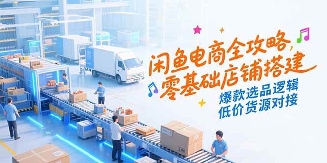 （15325期）闲鱼电商全攻略，零基础店铺搭建，爆款选品逻辑，低价货源对接-驿想项目网