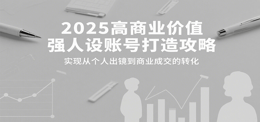 2025高商业价值强人设账号打造攻略，实现从个人出镜到商业成交的转化-驿想项目网