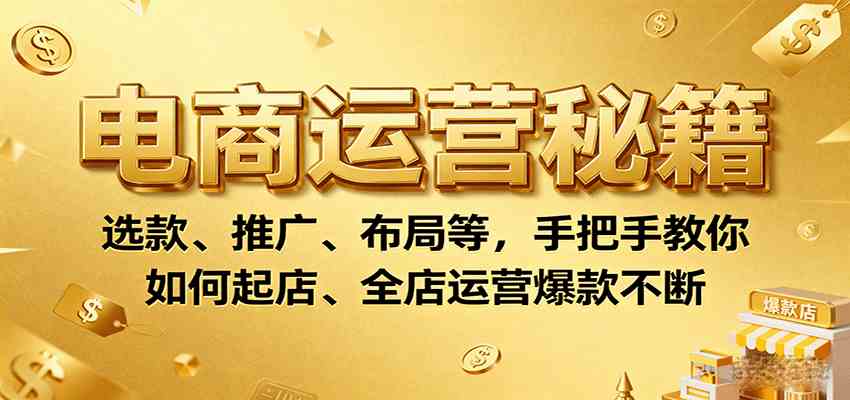 电商运营秘籍：选款、推广、布局等，手把手教你如何起店、全店运营爆款不断-驿想项目网