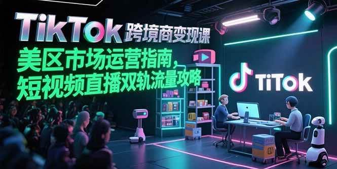 （15344期）TikTok跨境电商变现课，美区市场运营指南，短视频直播双轨流量攻略-驿想项目网