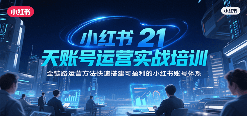 小红书21天账号运营实战培训，全链路运营方法快速搭建可盈利的小红书账号体系-驿想项目网