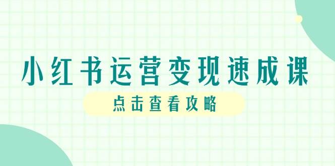 （14951期）小红书运营变现速成课，账号搭建到暴力起号，个人IP全流程指南-驿想项目网