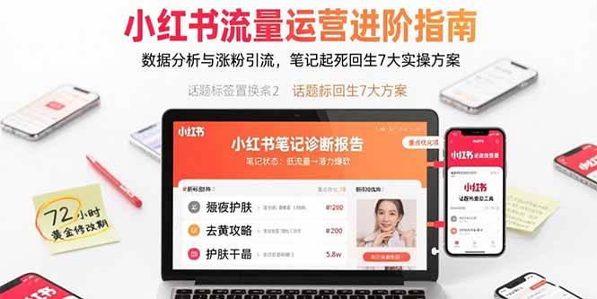 （15827期）小红书流量运营进阶指南，数据分析与涨粉引流，笔记起死回生7大实操方案-驿想项目网