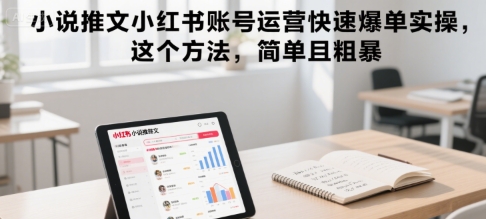 小说推文小红书账号运营快速爆单实操，这个方法，简单且粗暴-驿想项目网