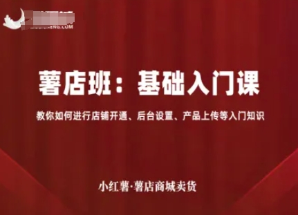 小红薯薯店商城卖货，基础入门课，教你如何进行店铺开通、后台设置、产品上传等入门知识-驿想项目网