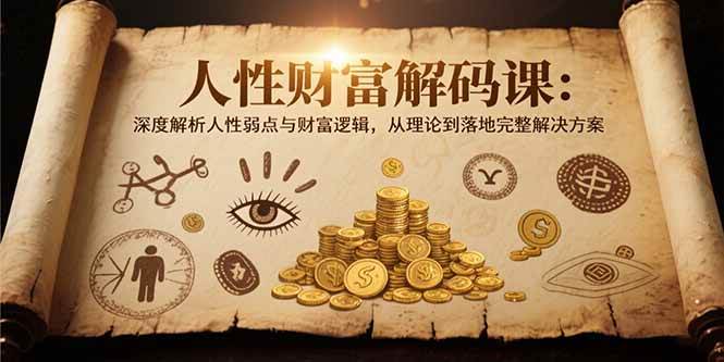 （15434期）人性财富解码课6.0：深度解析人性弱点与财富逻辑，理论到落地完整解决方案-驿想项目网