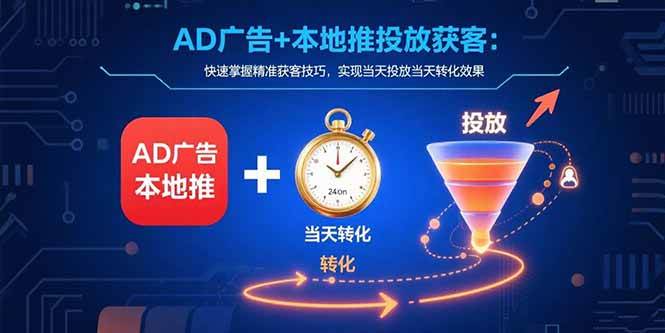 （15637期）AD广告+本地推投放获客：快速掌握精准获客技巧，实现当天投放当天转化效果-驿想项目网