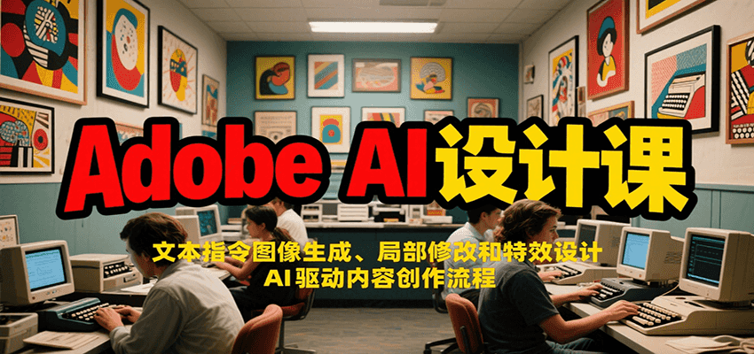 Adobe AI设计课：文本指令图像生成、局部修改和特效设计，AI驱动内容创作流程-驿想项目网