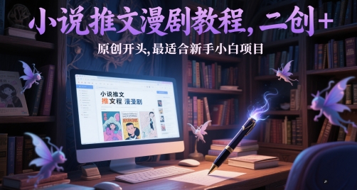 小说推文漫剧教程，二创+原创开头，最适合新手小白项目-驿想项目网