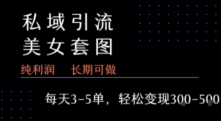 私域卖套图每天3-5单 每单利润99-2张+-驿想项目网