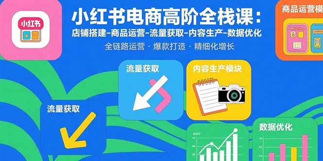 （15840期）小红书电商高阶全栈课：店铺搭建-商品运营-流量获取-内容生产-数据优化-驿想项目网