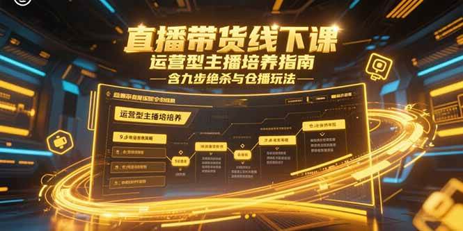 （15281期）直播带货线下课，运营型主播培养指南，含九步绝杀与仓播玩法-驿想项目网