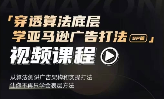 穿透算法底层，学亚马逊广告打法SP篇，从算法侧讲广告架构和实操打法，让你不再只学会表层方法-驿想项目网