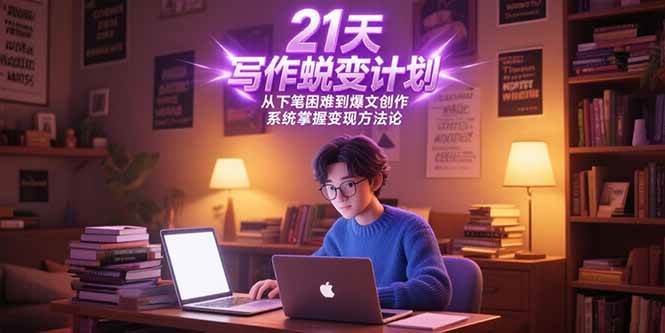 （15204期）21天写作蜕变计划，从下笔困难到爆文创作，系统掌握变现方法论-驿想项目网