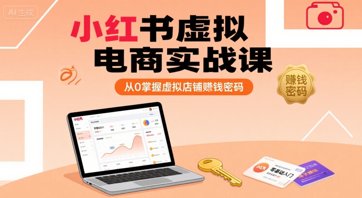 小红书虚拟电商实战课，从0掌握虚拟店铺賺钱密码-驿想项目网