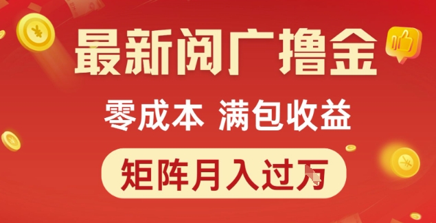 最新阅广撸金项目，零成本满包收益，可矩阵操作，月入过1W【揭秘】-驿想项目网