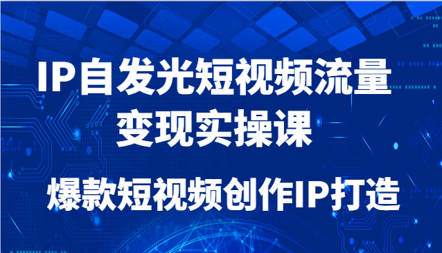 IP自发光短视频流量变现实操课，爆款短视频创作IP打造-驿想项目网