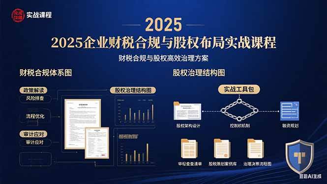 （15802期）2025企业财税合规与股权布局的实战课程：财税合规与股权高效治理方案-驿想项目网
