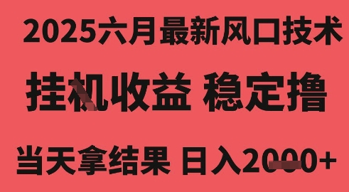 2025六月最新风口技术，无人挂G撸礼物，长期稳定 一个小时收益2k+，小白当天拿结果【揭秘】-驿想项目网