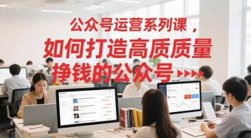 公众号运营系列课，如何打造高质量挣钱的公众号-驿想项目网