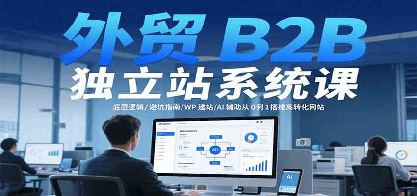 外贸B2B独立站系统课：底层逻辑/避坑指南/WP建站/AI辅助从0到1搭建高转化网站-驿想项目网