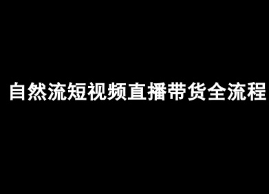 自然流短视频直播带货全流程-抖音电商教程-驿想项目网