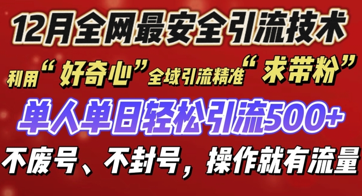 12 月份全网最安全引流创业粉技术来袭，不封号不废号，有操作就有流量【揭秘】-驿想项目网