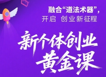 新个体创业黄金课：道法术器四维抢占2025红利-驿想项目网