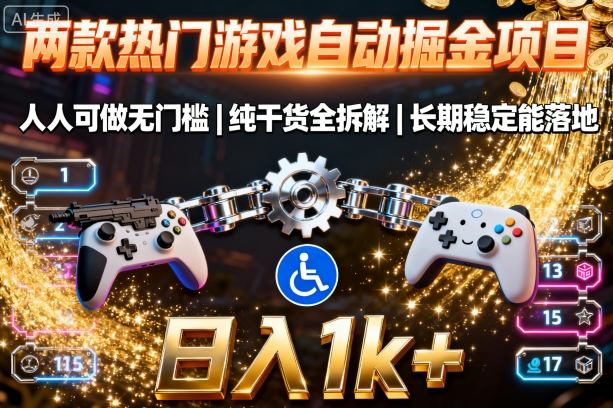 两款热门游戏自动掘金项目，人人可做无门槛，纯干货全拆解，长期稳定能落地，日入1k+【揭秘】-驿想项目网