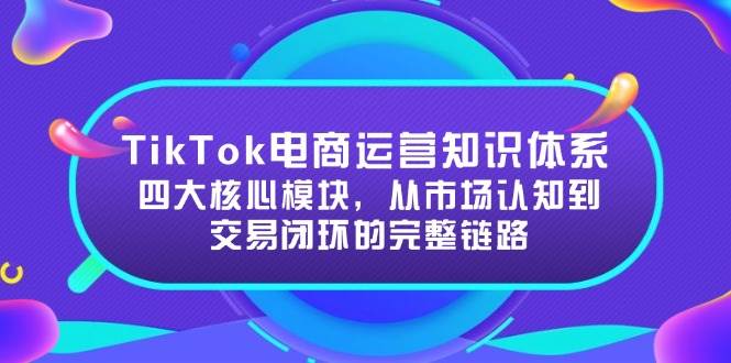 （15065期）TikTok电商运营知识体系：四大核心模块，从市场认知到交易闭环的完整链路-驿想项目网