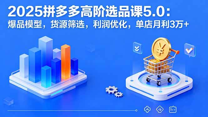 （16019期）2025拼多多高阶选品课5.0：爆品模型，货源筛选，利润优化，单店月利3万+-驿想项目网