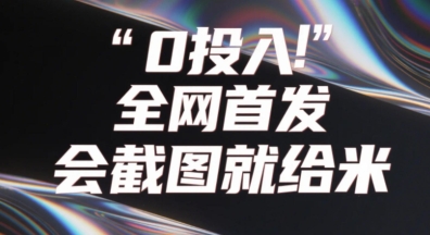 0投入，全网首发，会截图就给米，用户亲测有效，赶紧撸-驿想项目网