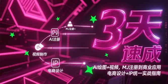 （15245期）3天速成AI绘图+视频，MJ注册到商业应用，电商设计+IP统一实战指南-驿想项目网