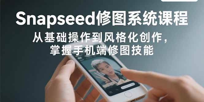 （15732期）Snapseed修图系统课程：从基础操作到风格化创作，掌握手机端修图技能-驿想项目网