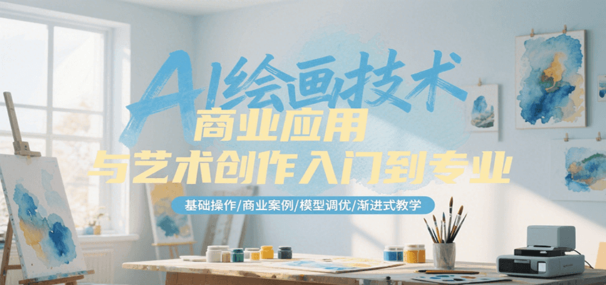 AI绘画技术商业应用与艺术创作入门到专业，基础操作/商业案例/模型调优/渐进式教学-驿想项目网