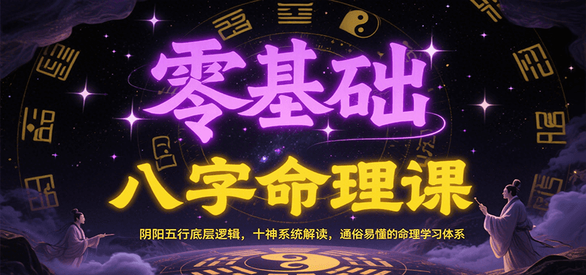 零基础八字命理课：阴阳五行底层逻辑，十神系统解读，通俗易懂的命理学习体系-驿想项目网