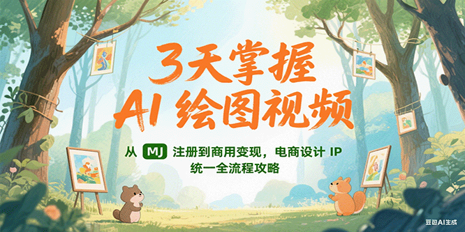 3天掌握AI绘图视频，从MJ 注册到商用变现，电商设计IP统一全流程攻略-驿想项目网