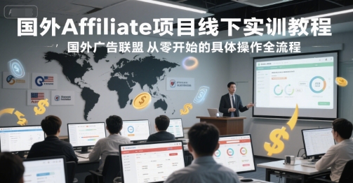 国外Affiliate项目线下实训教程，国外广告联盟从零开始的具体操作全流程-驿想项目网